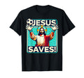 Funny Soccer Goalie Jesus Saves T-Shirt - Streetwear Style for Adults