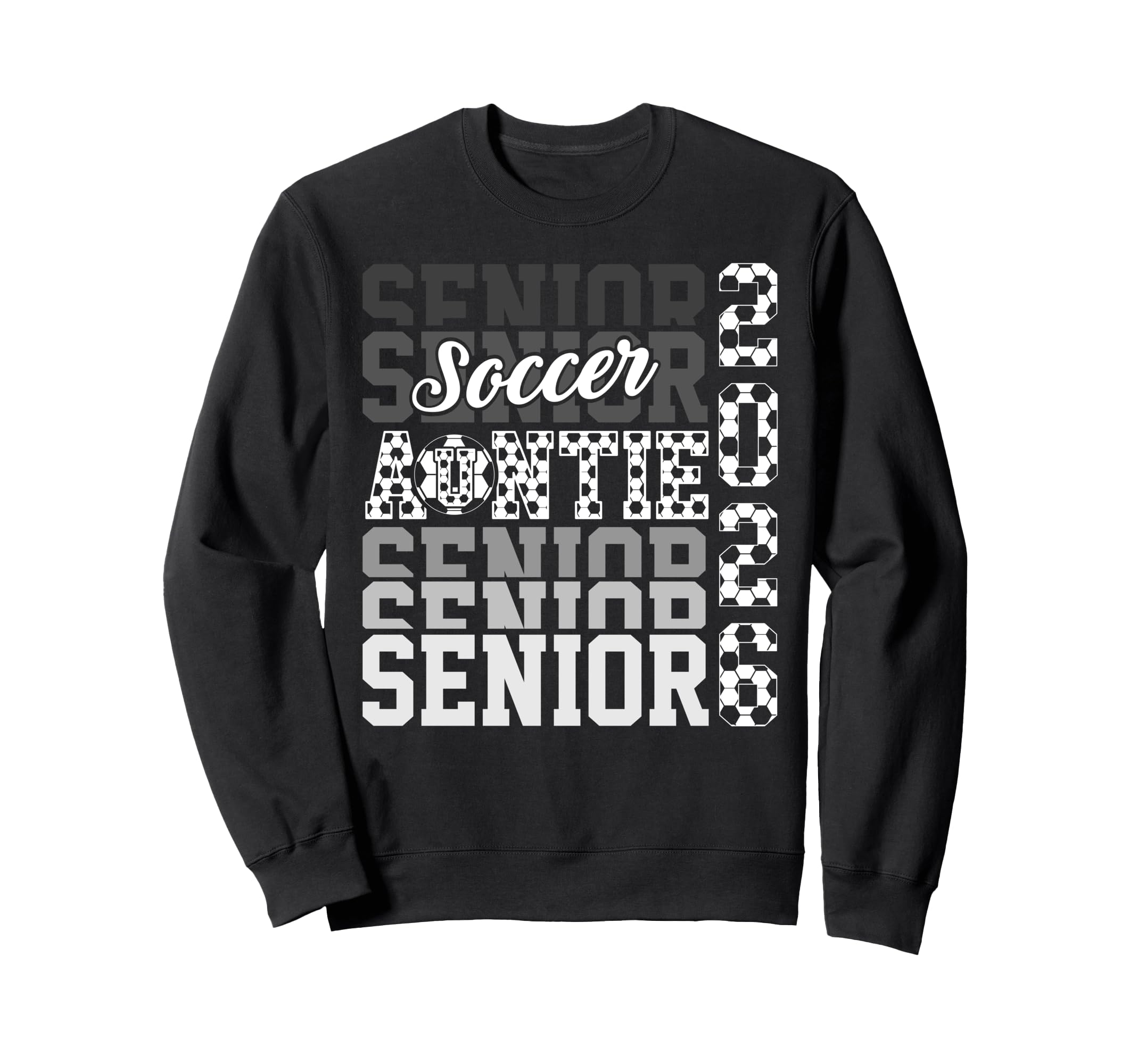 2026 Soccer Senior Auntie Sweatshirt - Custom Art Print for Adults
