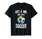 Just Who Loves Soccer Soccer T-Shirt - Aesthetic Graphic for Adults