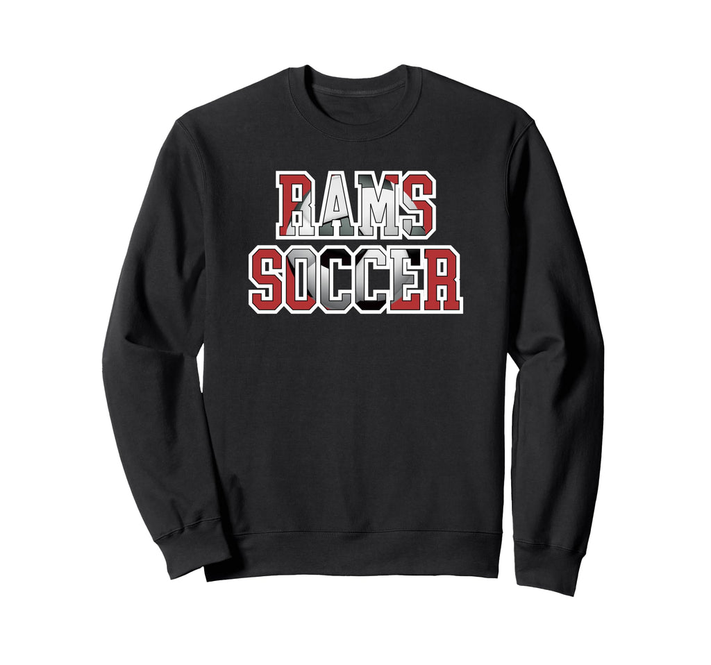 Rams Soccer Mom Game Day Mascot Red Sweatshirt - Streetwear Style Unisex