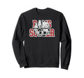 Rams Soccer Mom Game Day Mascot Red Sweatshirt - Streetwear Style Unisex