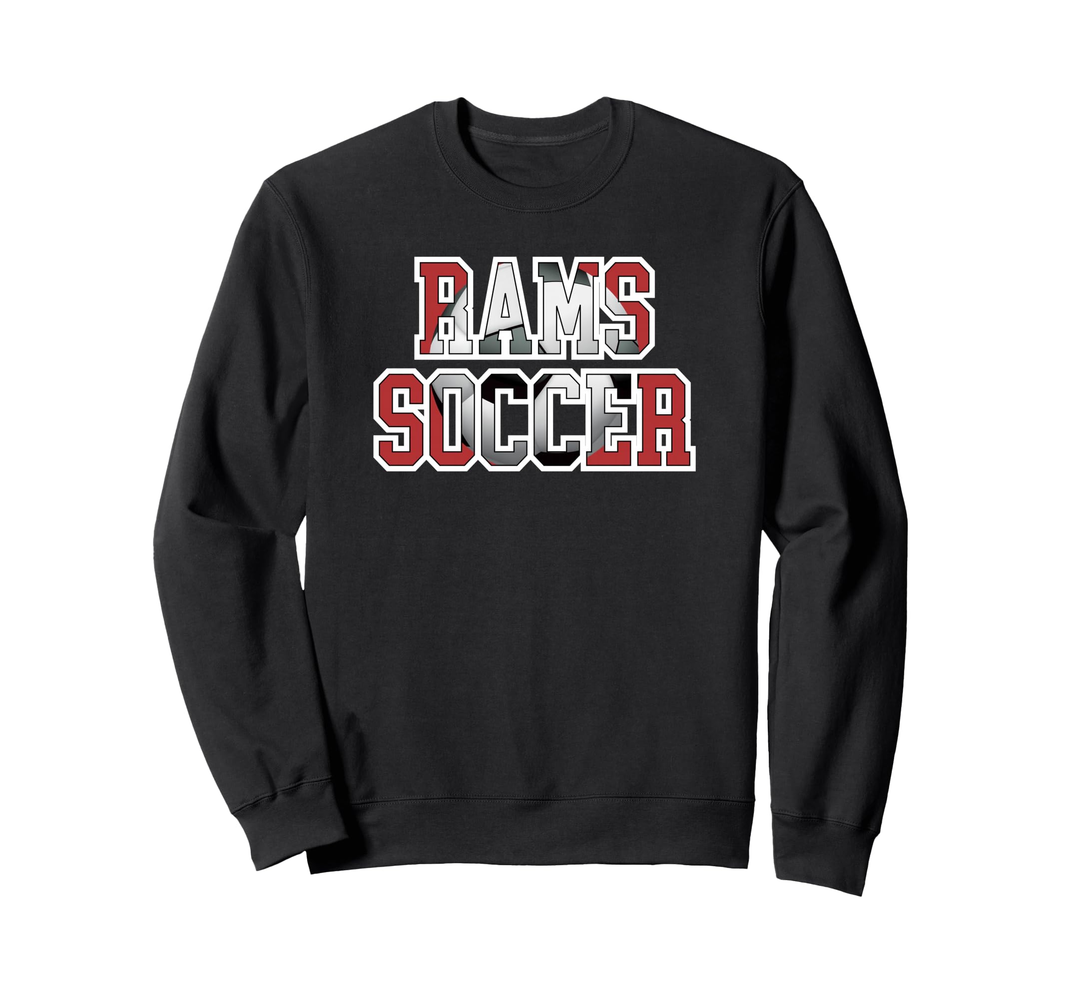 Rams Soccer Mom Game Day Mascot Red Sweatshirt - Streetwear Style Unisex