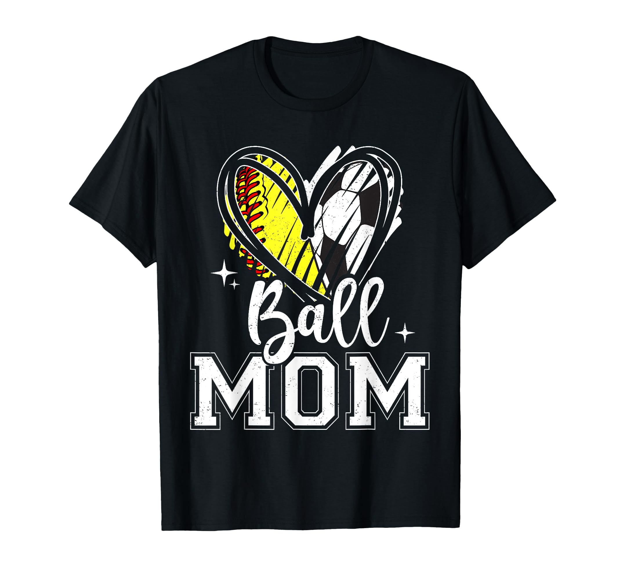 Ball Mom Heart Softball Soccer Ball Hoodie - Unique Graphic Unisex