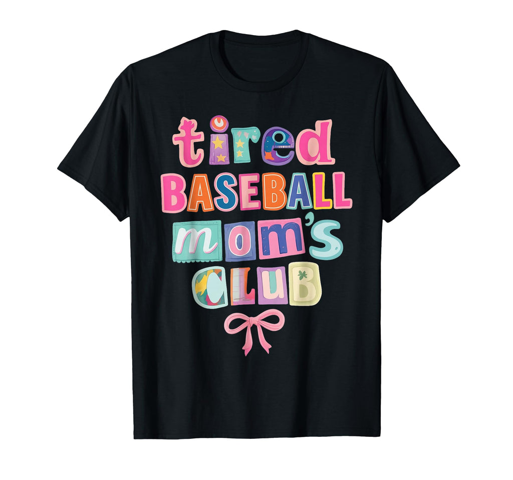 Tired Baseball Moms Club Coquette T-Shirt - Aesthetic Graphic for Adults