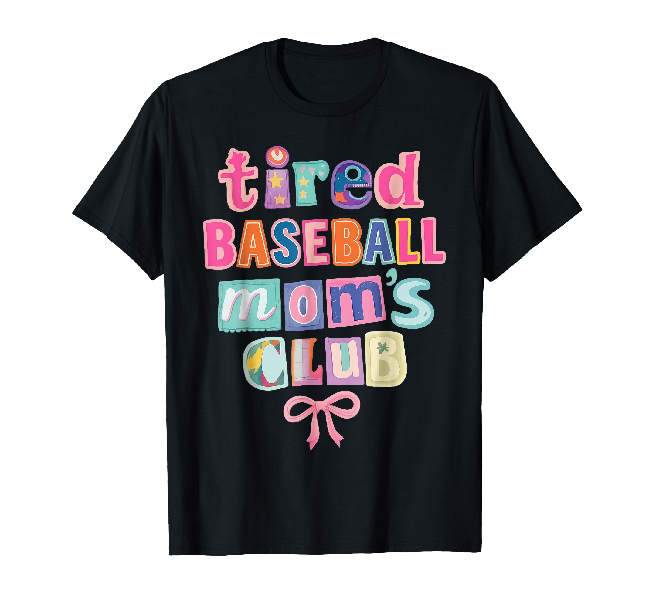 Tired Baseball Moms Club Coquette T-Shirt - Aesthetic Graphic for Adults