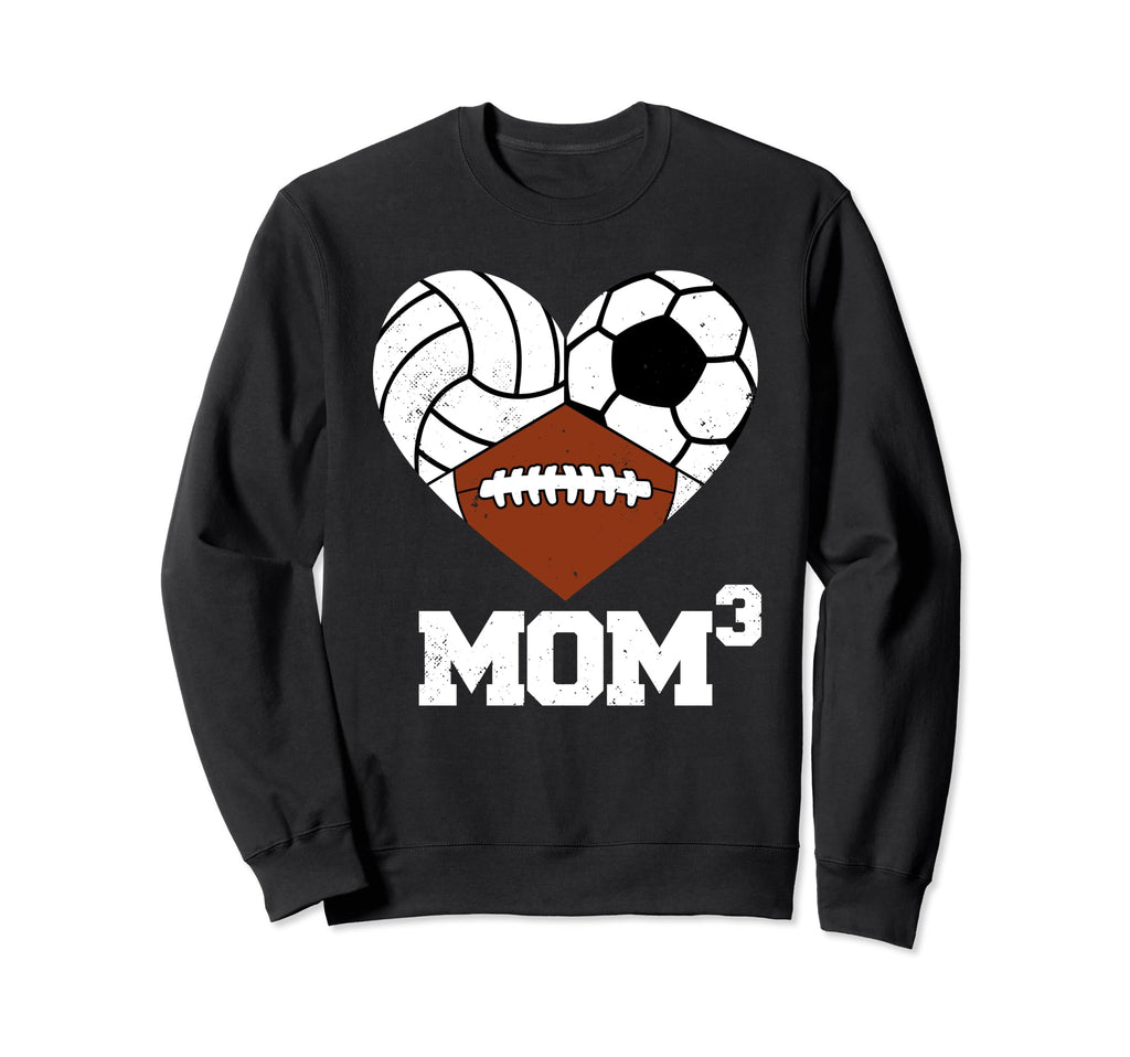 Mom Cubed Mom3 Mom Three Sweatshirt - Novelty Apparel for Adults