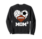 Mom Cubed Mom3 Mom Three Sweatshirt - Novelty Apparel for Adults