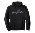 I Love Soccer Heartbeat Rainbow Flag Hoodie - Fun Novelty Design Unisex