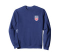 Usa Soccer Front Back Crest Navy Sweatshirt - Streetwear Style Men Women
