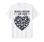 100 Days School Soccer Heart Love 100Th T-Shirt - Novelty Apparel Unisex