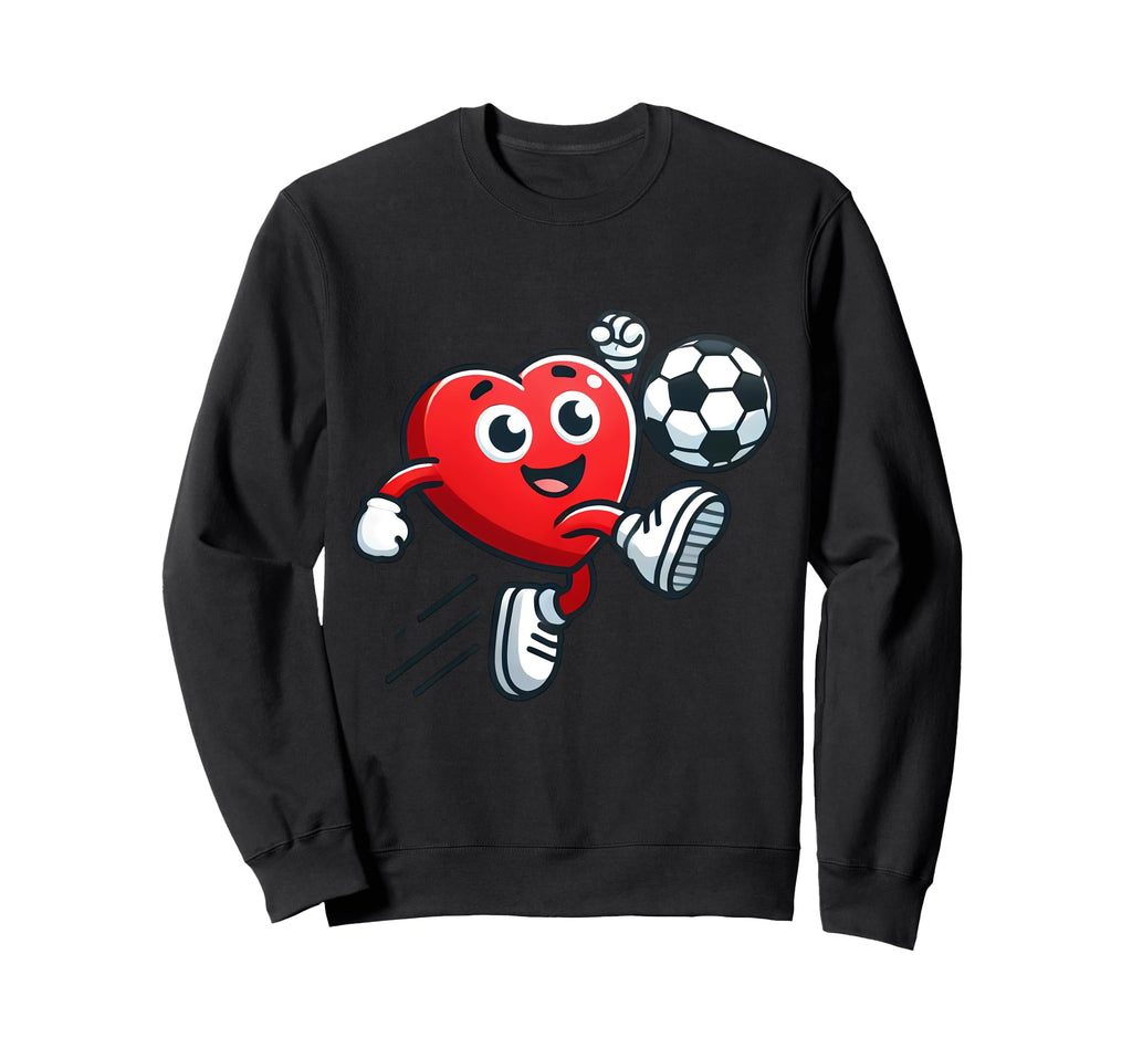 Valentines Day Heart Soccer Lover Sweatshirt - Trendy Graphic Unisex