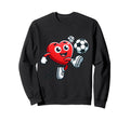 Valentines Day Heart Soccer Lover Sweatshirt - Trendy Graphic Unisex
