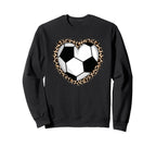 Soccer Heart Leopard Soccer Sweatshirt - Unique Graphic Men Women