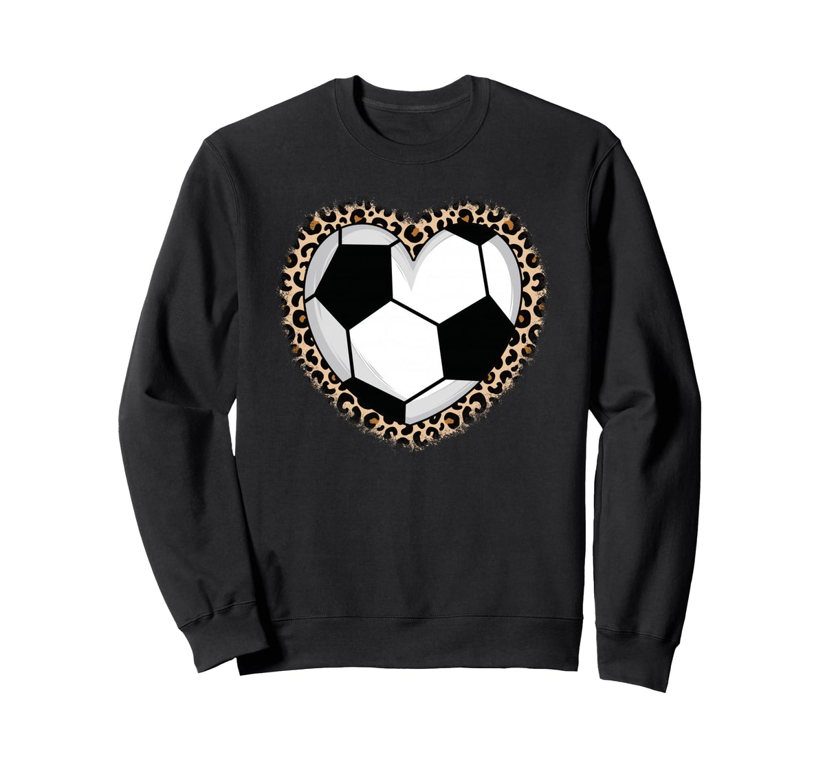 Soccer Heart Leopard Soccer Sweatshirt - Aesthetic Graphic Men Women