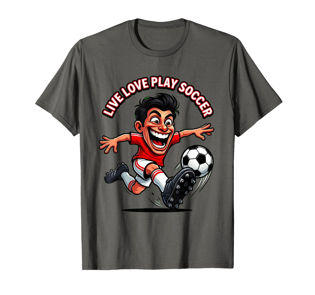 Live Love Play Soccer Passionate Fan T-Shirt - Graphic Print Men Women