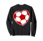 I Love Football Heart Soccer Fan Sweatshirt - Unique Graphic for Adults