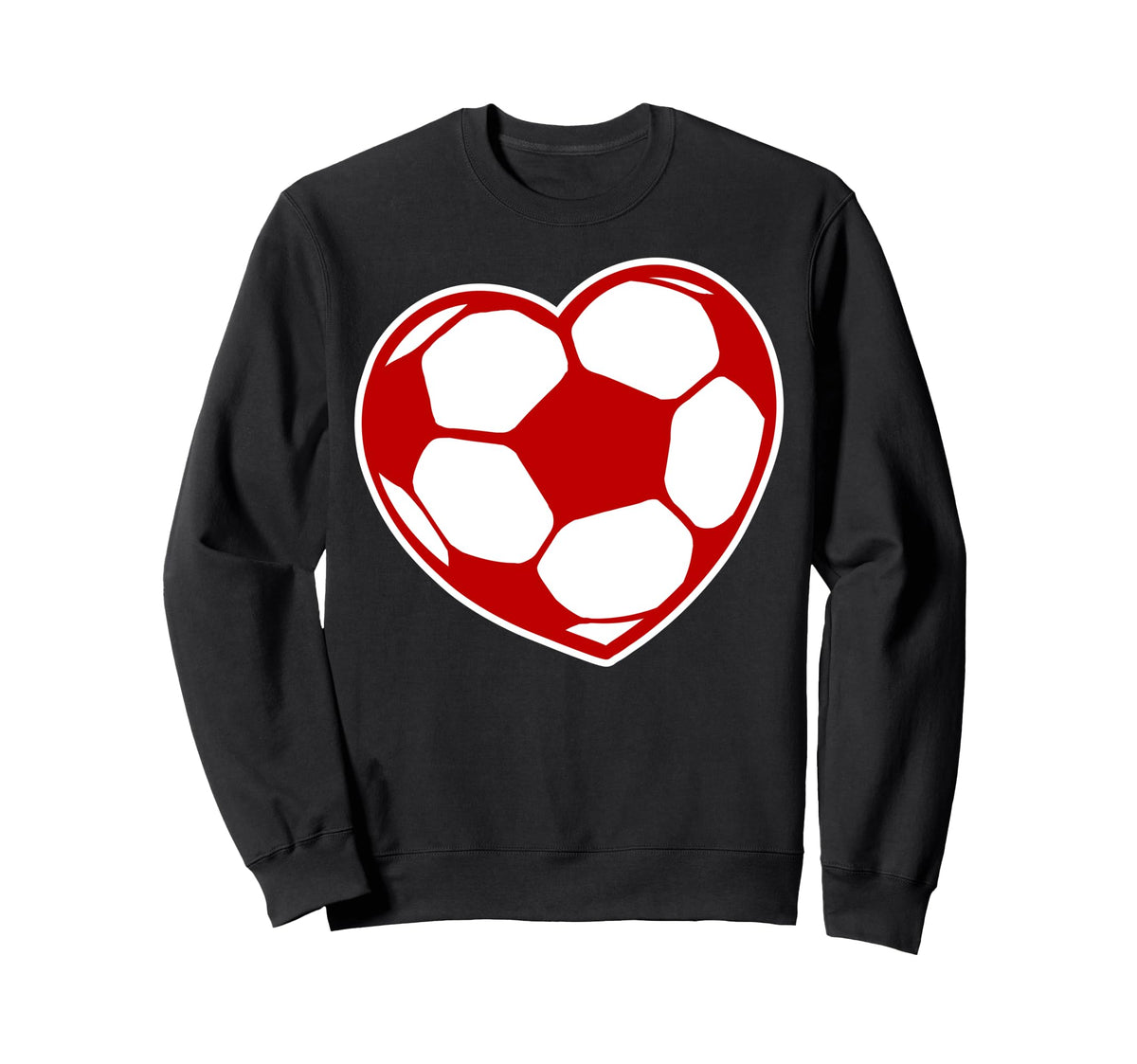 I Love Football Heart Soccer Fan Sweatshirt - Unique Graphic for Adults