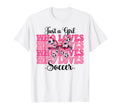 Just Who Loves Soccer Coquette Bow T-Shirt - Fun Novelty Design for Adults