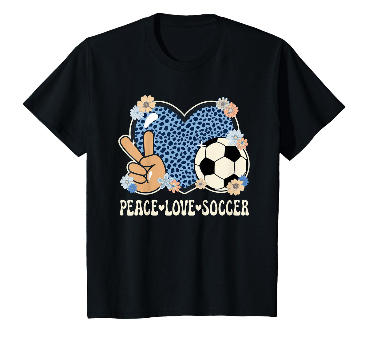 Peace Love Soccer Lover Outfit T-Shirt - Aesthetic Graphic for Adults