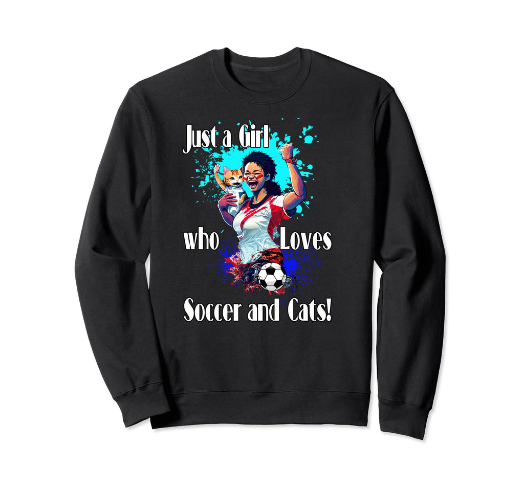 Just Who Loves Soccer And Cats Anime Sweatshirt - Unique Graphic Men Women