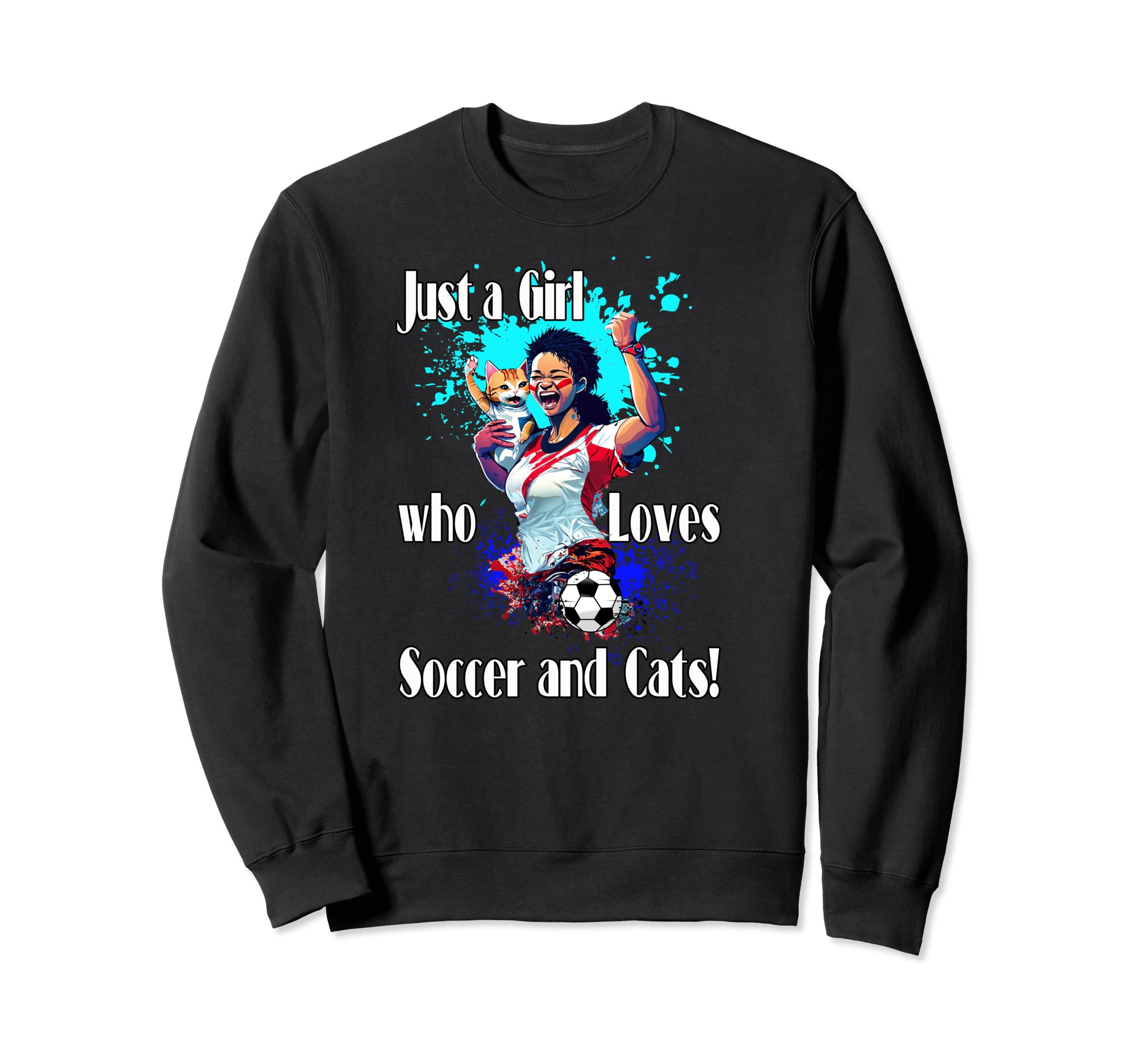 Just Who Loves Soccer And Cats Anime Sweatshirt - Unique Graphic Men Women