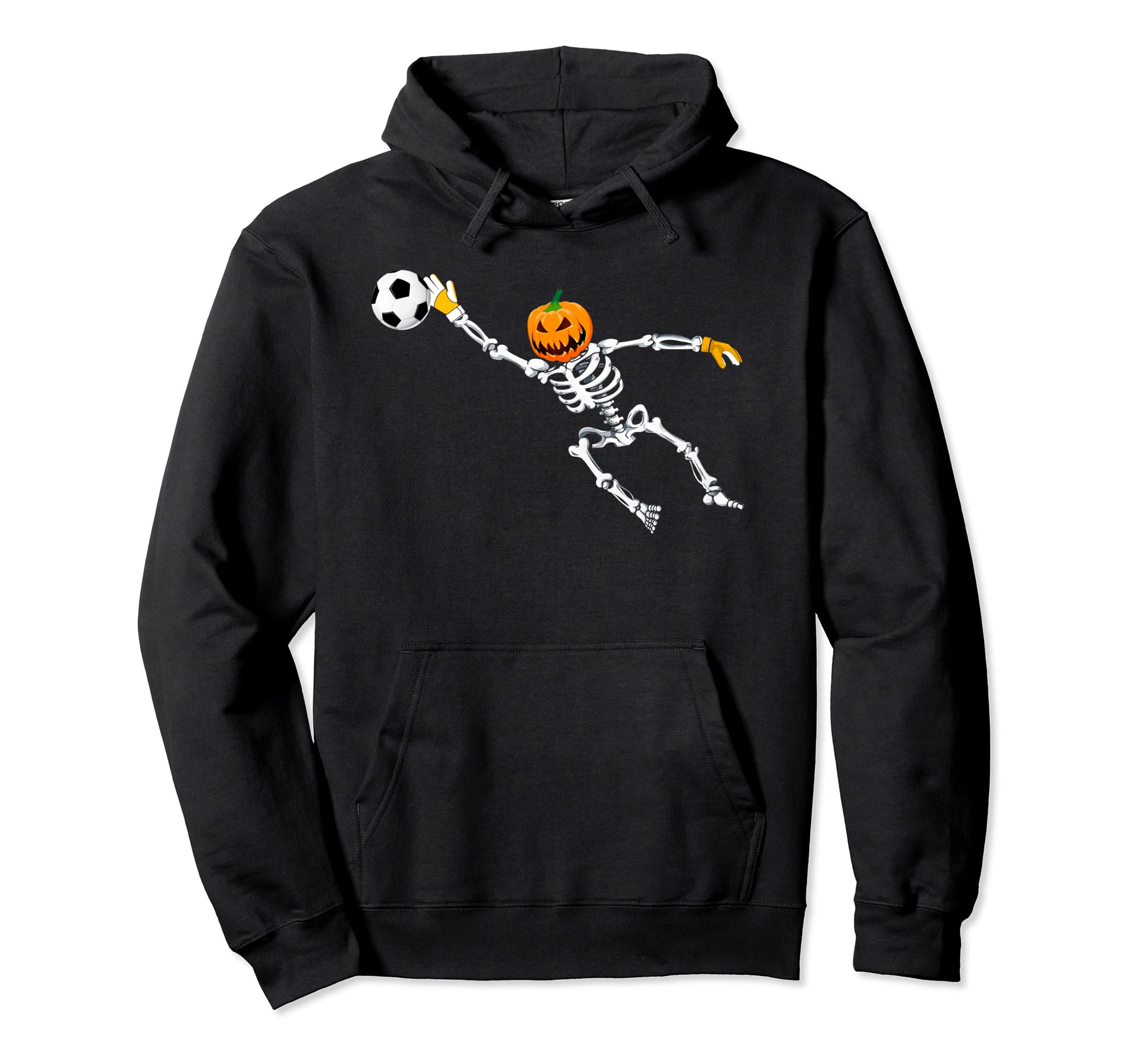 Skeleton Soccer Goalkeeper Halloween Hoodie - Minimalist Print Men Women