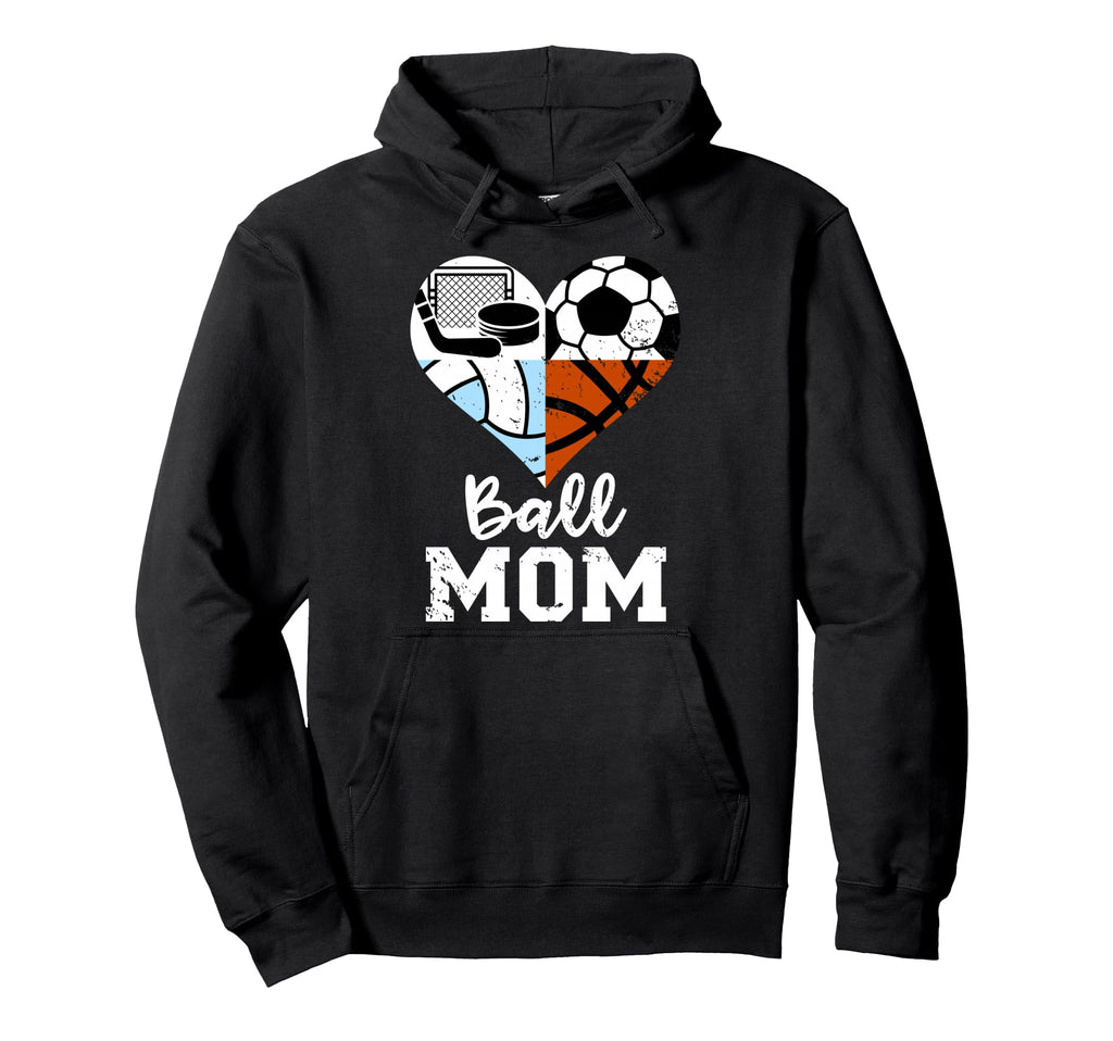 Ball Mom Funny Soccer Volleyball Hoodie - Unique Graphic Men Women