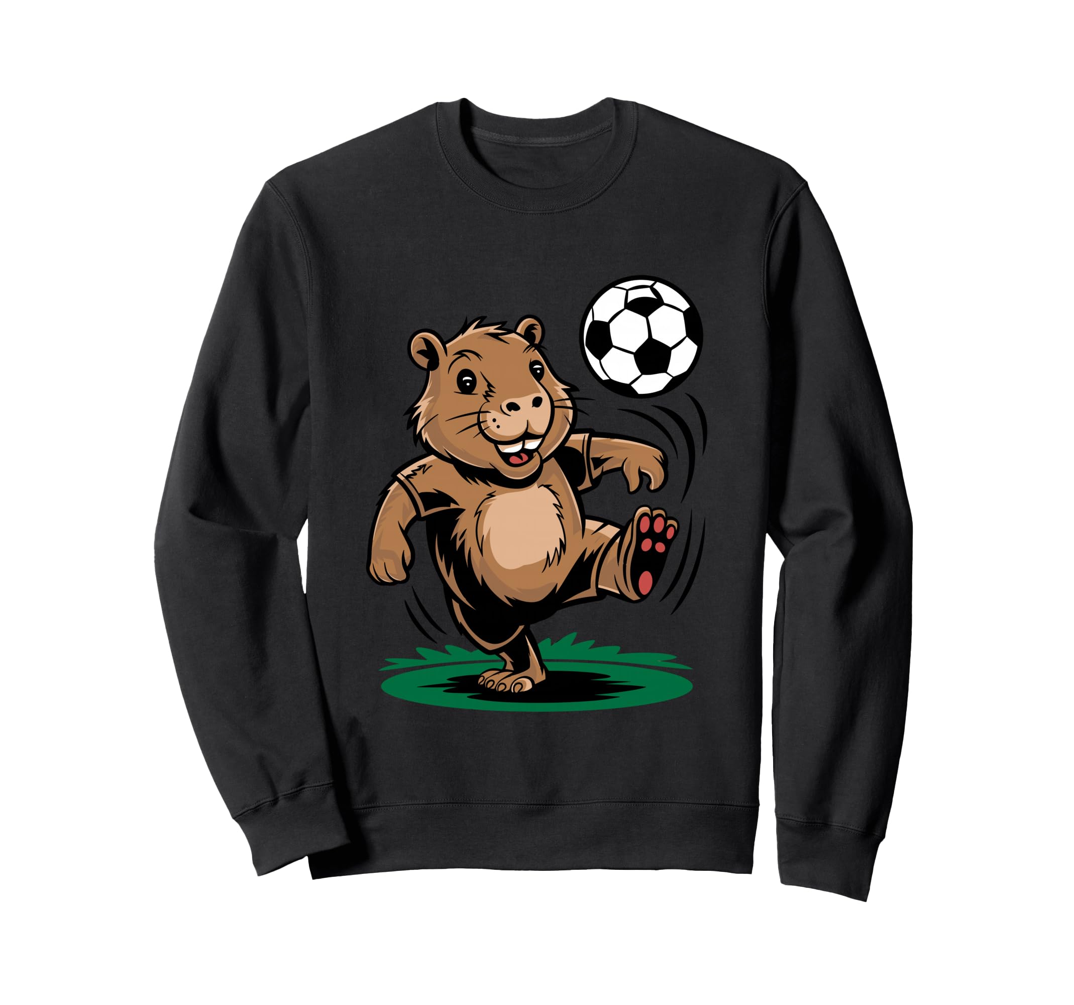 Funny Capybara Playing Soccer Sweatshirt - Novelty Apparel for Adults