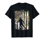 Camo Us Flag Soccer Silhouette T-Shirt - Trendy Graphic for Adults