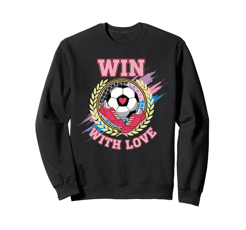 Win Love Soccer Team Spirit Sweatshirt - Casual Everyday Wear Men Women