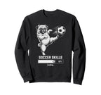 Kawaii Pug Soccer Skills Loading Dog Sweatshirt - Aesthetic Graphic Unisex