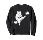 Persian Cat Playing Soccer Funny Sweatshirt - Minimalist Print Men Women