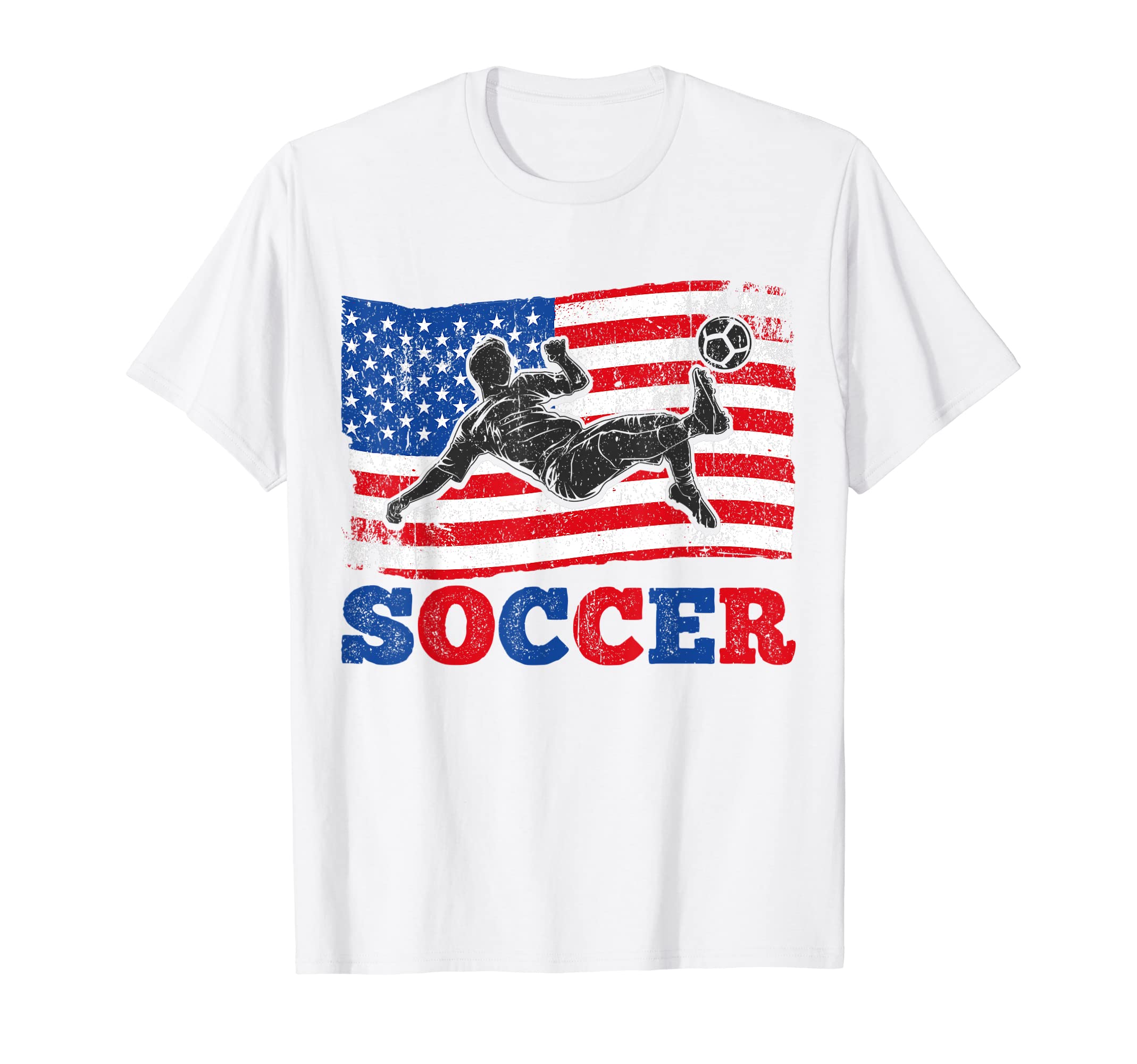 Soccer Us Flag Athlete Sports T-Shirt - Fun Novelty Design Men Women