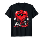 Valentine Soccer Heart Drip Sport T-Shirt - Fun Novelty Design Men Women