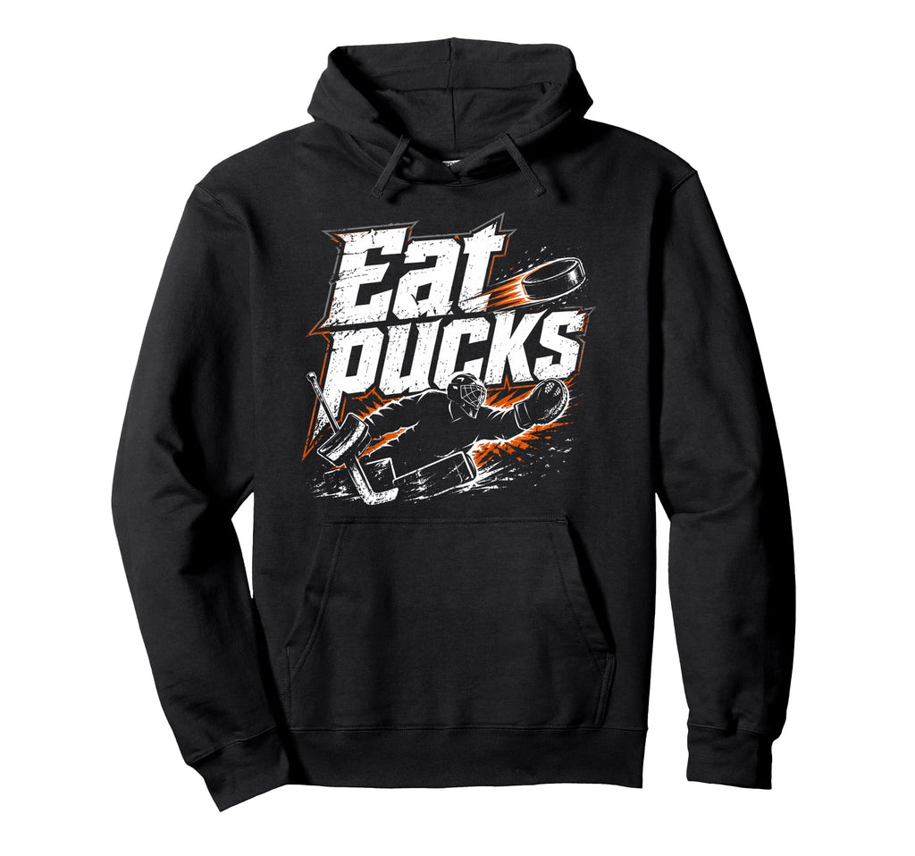 Ice Hockey Goalkeeper Pucks Goalie Hoodie - Unique Graphic for Adults