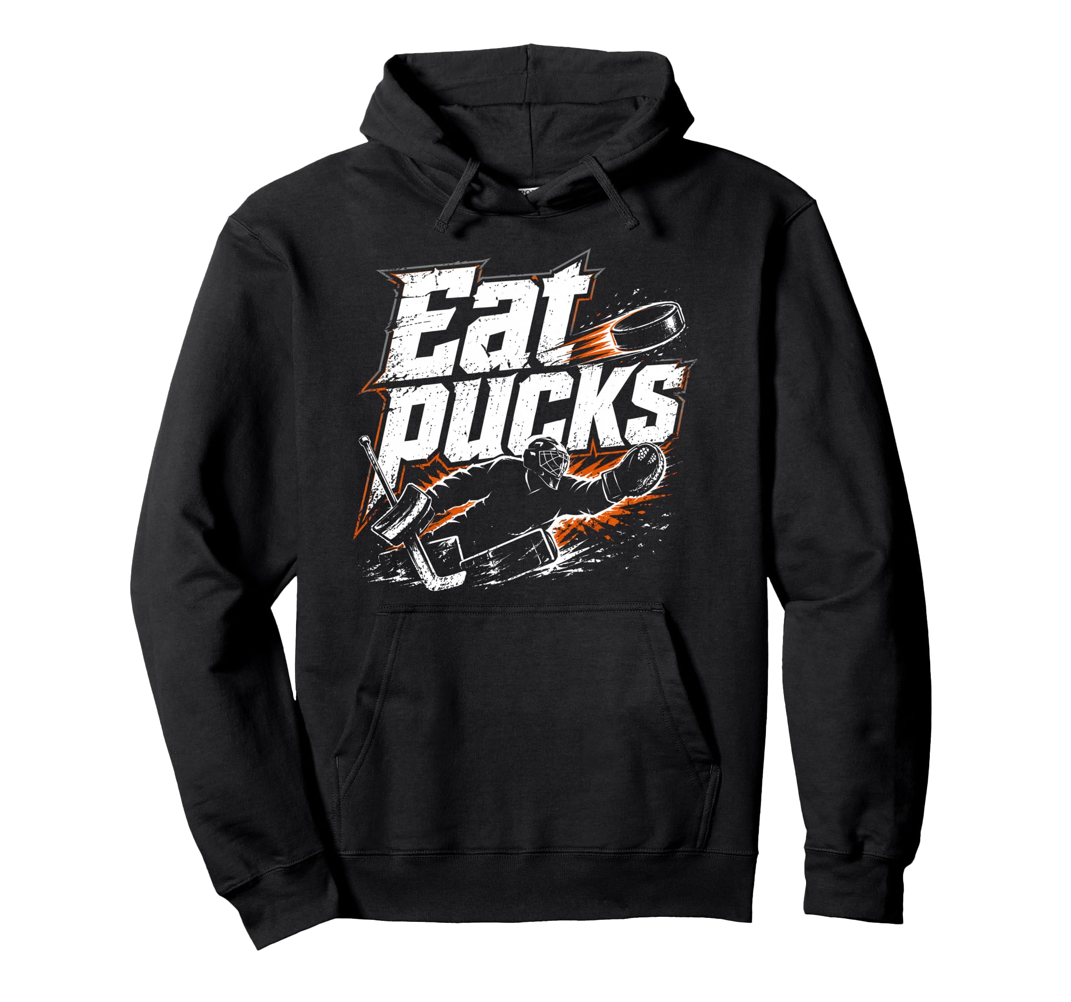 Ice Hockey Goalkeeper Pucks Goalie Hoodie - Unique Graphic for Adults