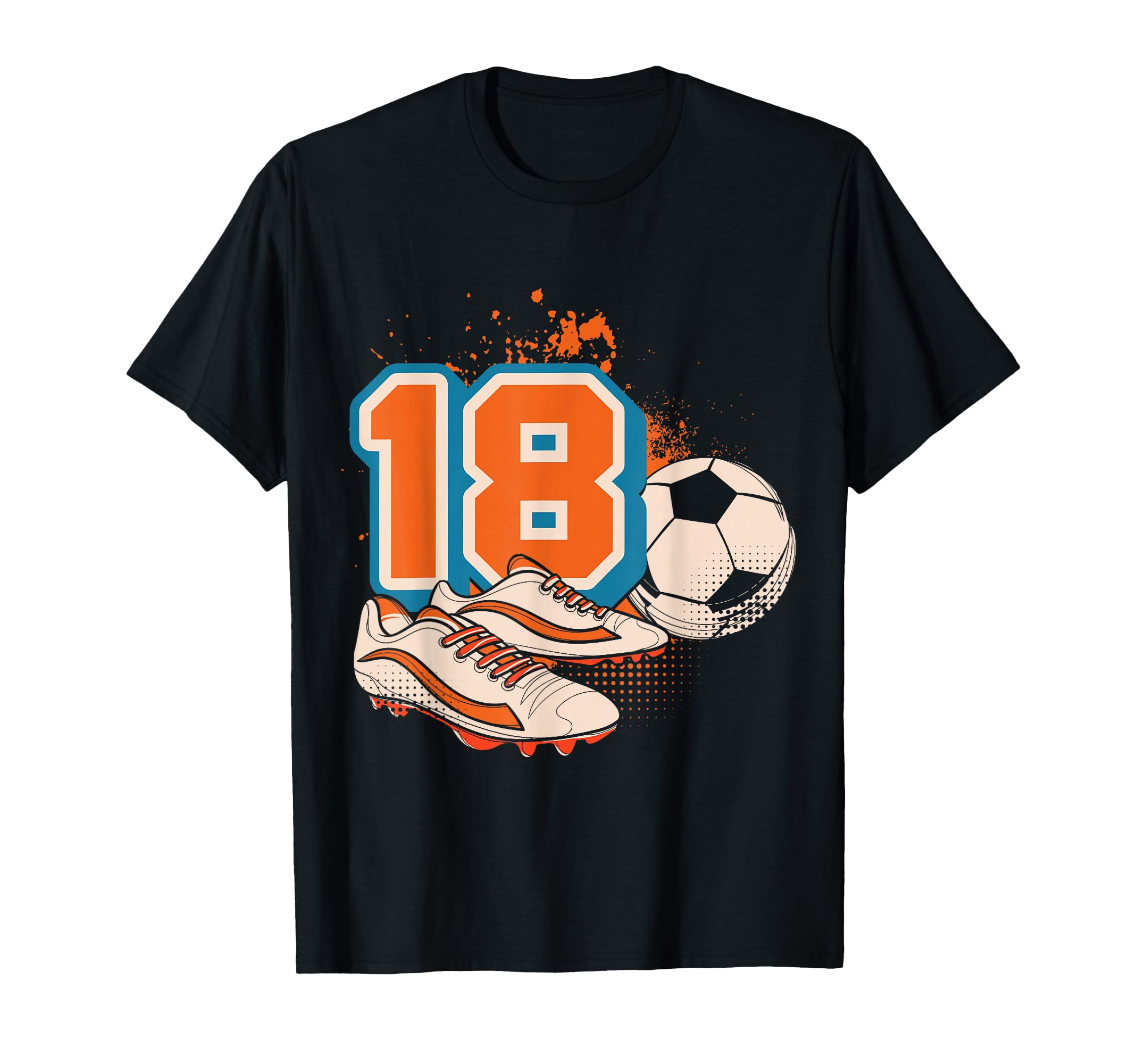 18Th Birthday Soccer Player Football T-Shirt - Aesthetic Graphic Men Women
