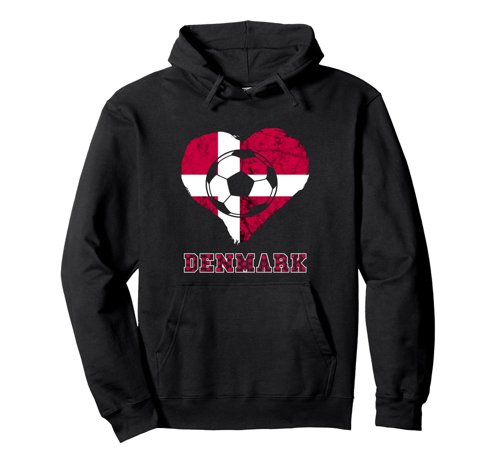 Denmark Heart Danish Soccer Team Denmark Hoodie - Graphic Print Unisex