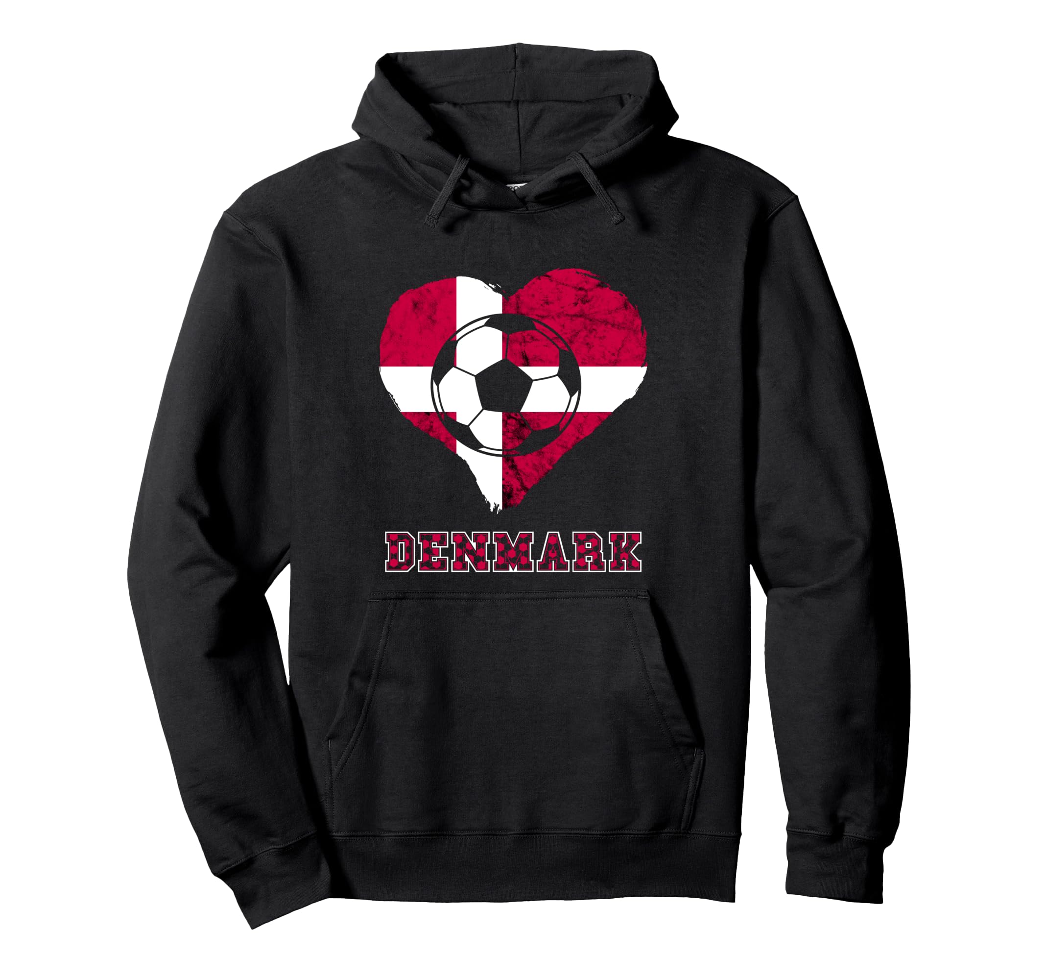 Denmark Heart Danish Soccer Team Denmark Hoodie - Graphic Print Unisex