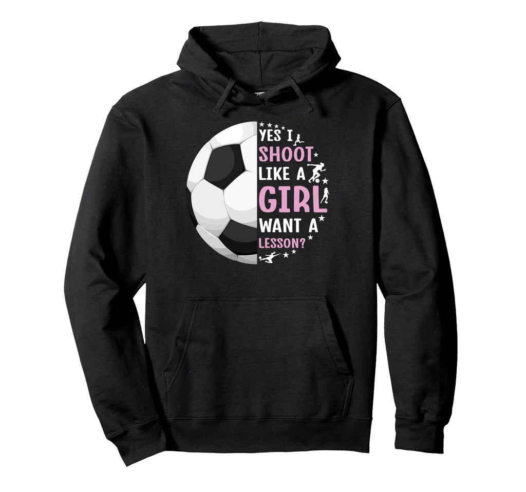 Funny I Shoot Like Want Lesson Soccer Hoodie - Minimalist Print Men Women