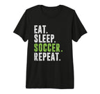Eat Sleep Soccer Repeat Football Sport T-Shirt - Unique Graphic for Adults