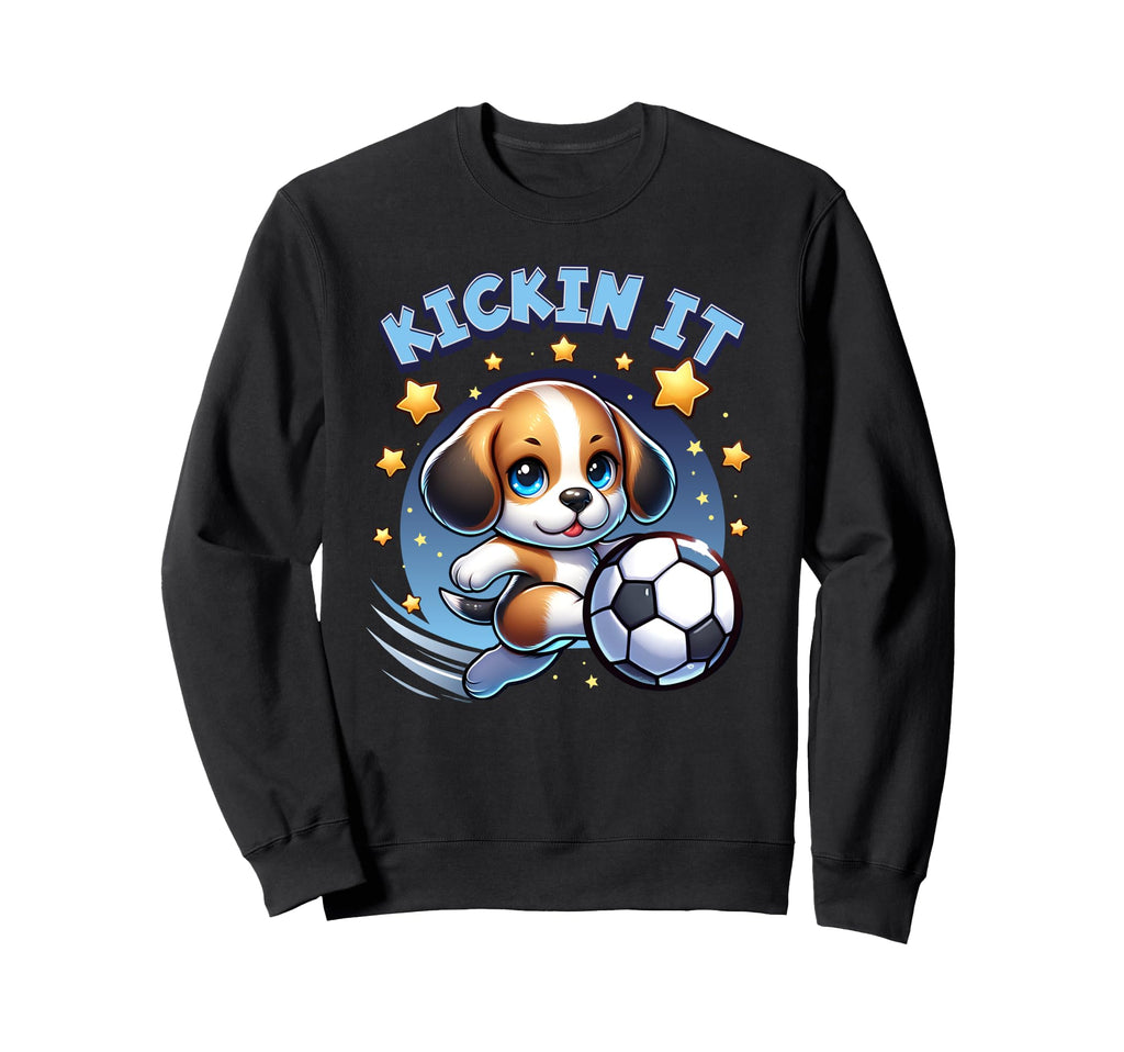 Kickin It Soccer Player Puppy Dog Sweatshirt - Streetwear Style Men Women