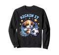 Kickin It Soccer Player Puppy Dog Sweatshirt - Streetwear Style Men Women