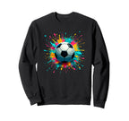 Colorful Splash Art Soccer Football Sweatshirt - Graphic Print Men Women