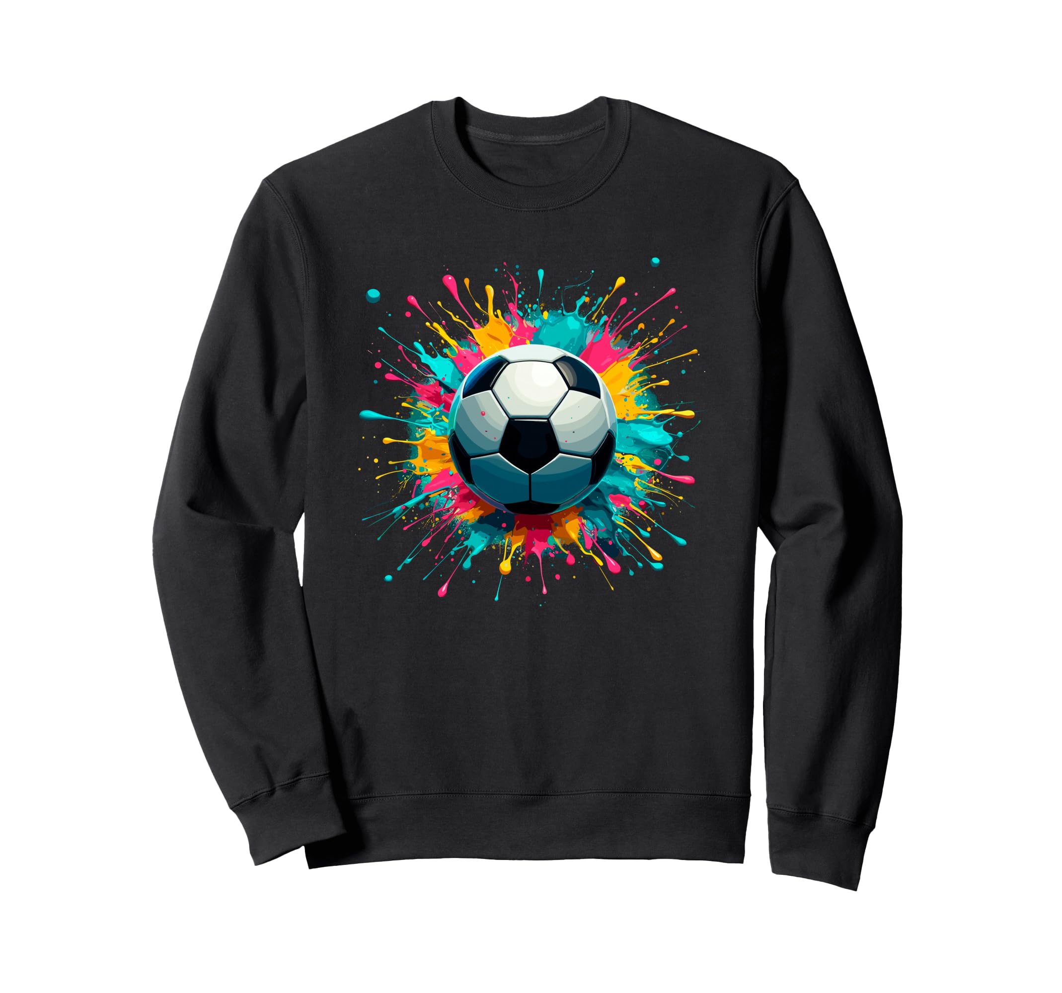 Colorful Splash Art Soccer Football Sweatshirt - Graphic Print Men Women
