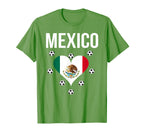 I Love Football Mexico Soccer Flag Ball T-Shirt - Graphic Print Unisex