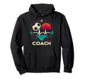 Soccer Coach Training Heart Beat Hoodie - Casual Everyday Wear Unisex