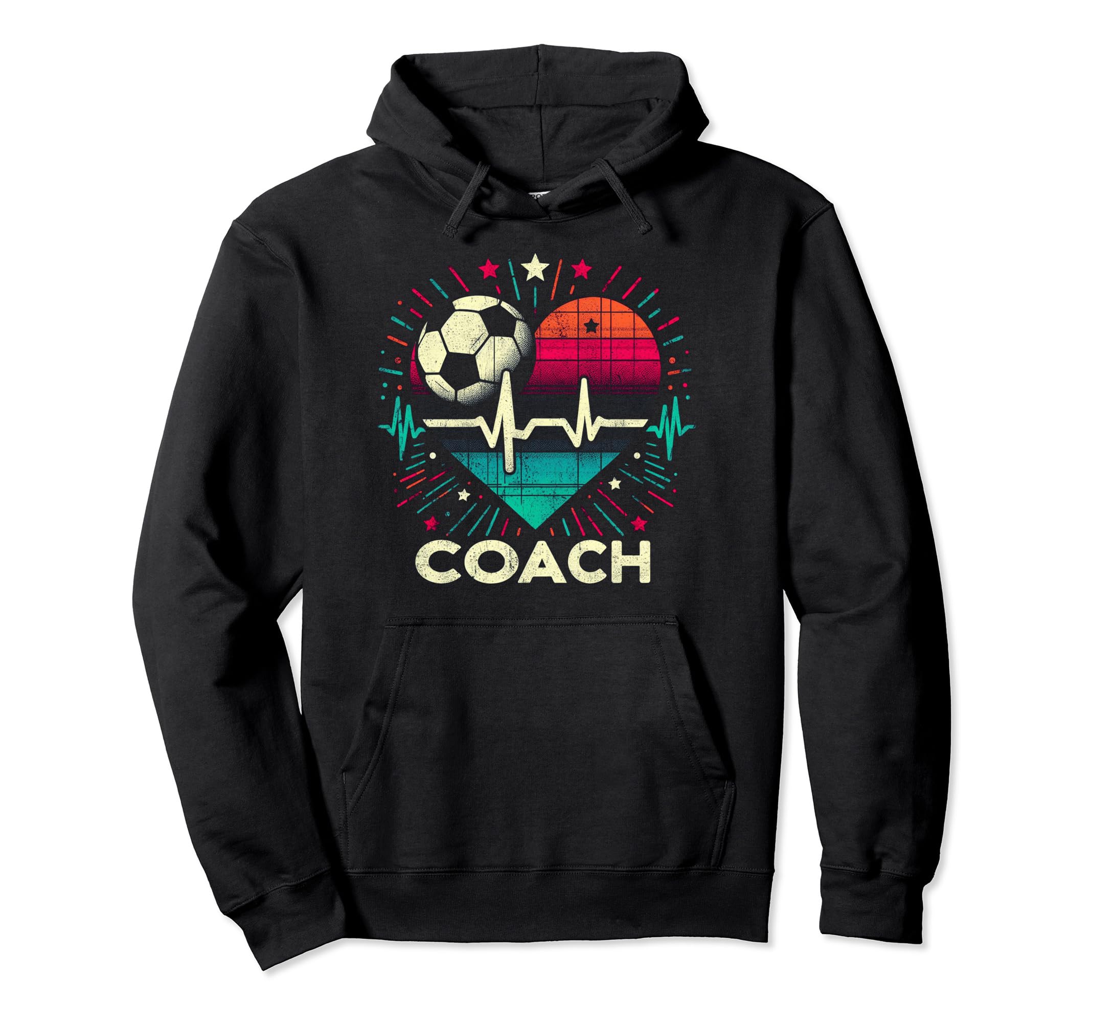 Soccer Coach Training Heart Beat Hoodie - Casual Everyday Wear Unisex