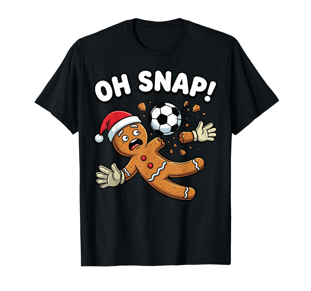 Oh Snap Gingerbread Goalie Funny Soccer T-Shirt - Trendy Graphic for Adults