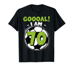 70 Year Old Birthday Soccer Themed T-Shirt - Custom Art Print Men Women